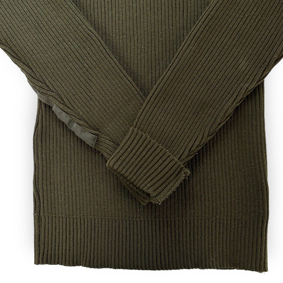 Commando Sweater Green Vintage Patches Ribbed Military Grunge Mens S Utilitarian - Picture 6 of 11